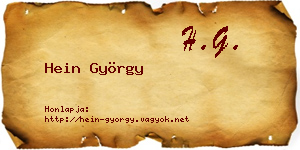 Hein György névjegykártya